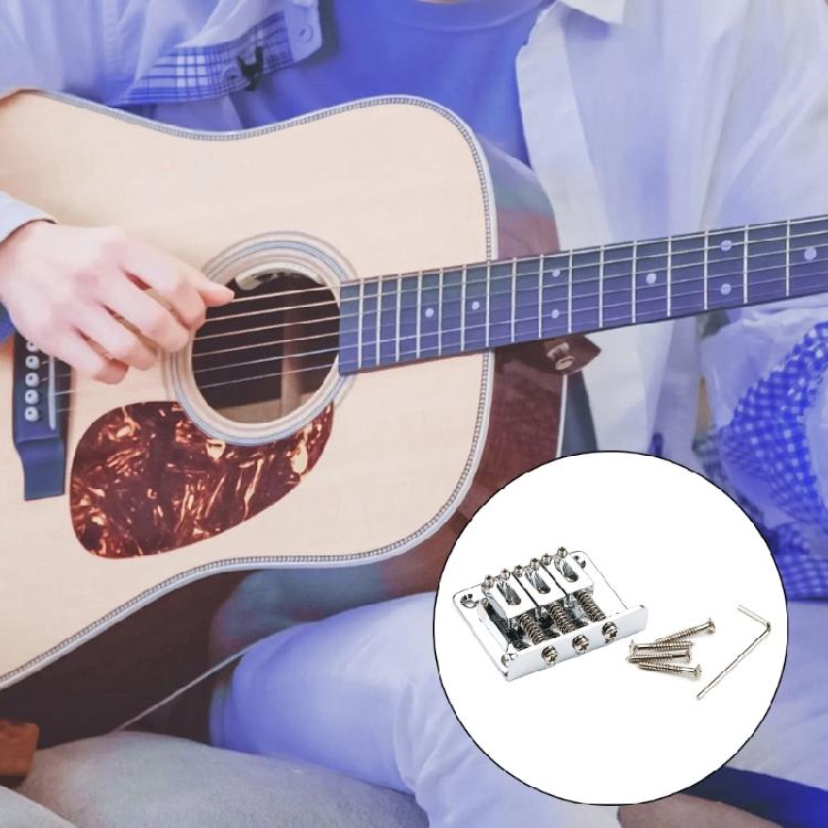 Electric Guitar Bridge Saddles 3 String Fixed Hardtail Bridge With Srews And Wrench Hardtail Bridge Guitar Part