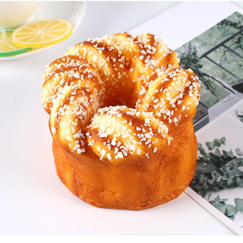 Simulation Food Fake Bread Artificial Cake Toy Flower-Shaped Large Bread Spiral Soft Bread Photography Prop PU Material Toy