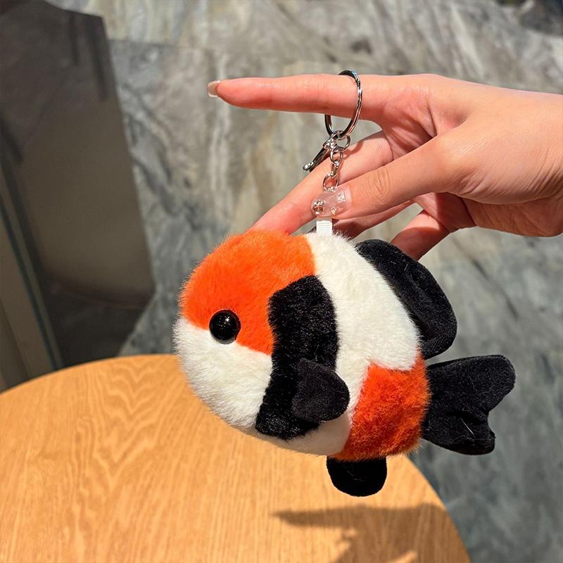 Glücklicher Koi-Fisch Geschenk für beste Freundin: Niedlicher Plüsch-Koi-Fisch-Schlüsselanhänger/Rucksack-Ornament