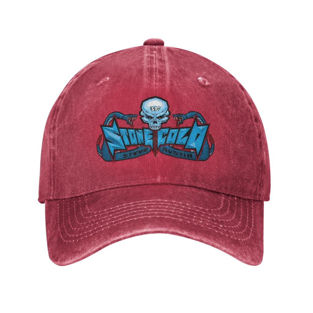 Stones 316 Steve Austin Cold Herren Damen Baseballkappe Wrestling Schädel Distressed Denim Gewaschene Kappen Hut Outdoor Verstellbarer Snapback