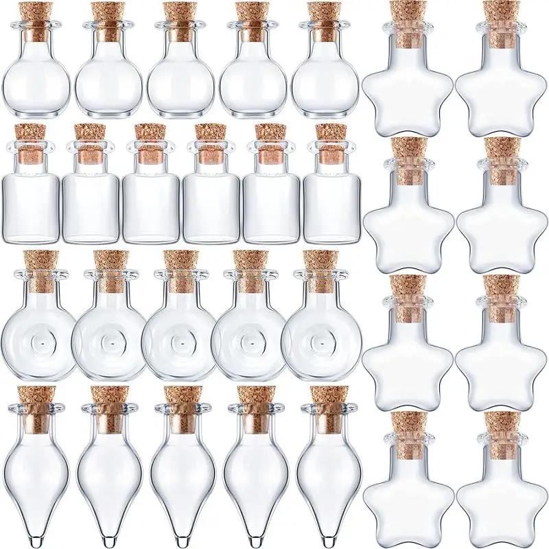 5/10pcs Small Cute Mini Cork Stopper Glass Bottles Vials Jars Containers Small Wishing Bottle Glass With Cork Stopper