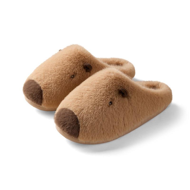 New plush slippers women's autumn and winter indoor warm home wool cotton slippers men