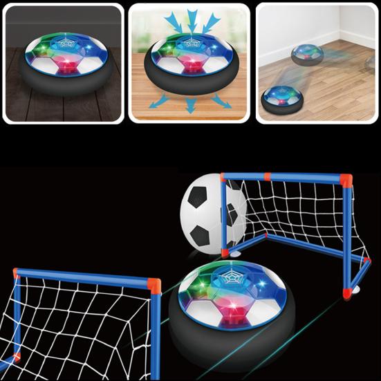 Kick Hover Soccer Ball LED Light Up Indoor Soccer Ball for Kids Soft Foam Bumpers Glides on Air Suspended Football Set Glow in The Dark Gift