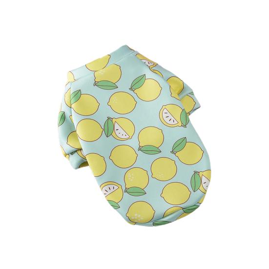 

Pet Sweatershirt Cartoon Printing Round Neck Cotton Dog Two-legged Pullover Costume for Daily Life M лимонно-желтый