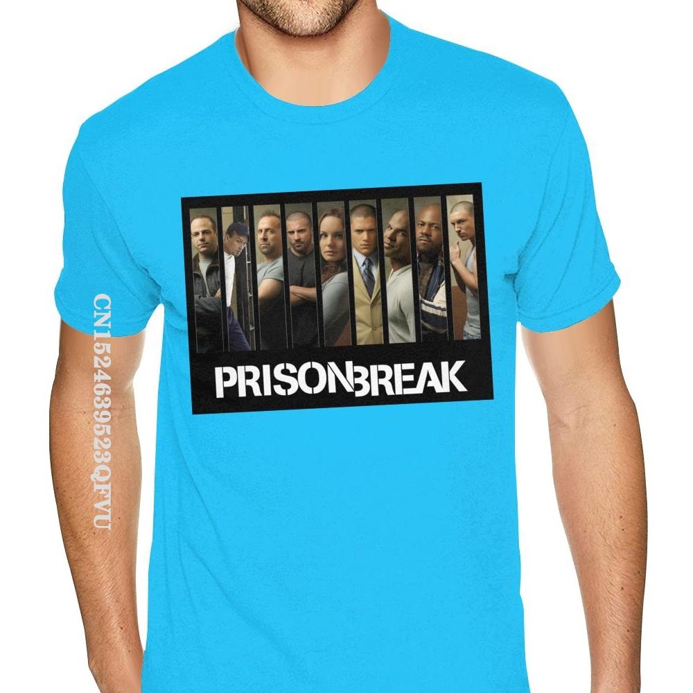 Port Prison Break Tshirt Cotton Men's Plus Size Black Tees Shirt Unique Tops T Shirt for Men Cotton Top T-shirts Custom Family
