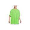 Nike T Shirts Men's Green Yellow Crew Neck Moderate Straight Fit DX0157-313