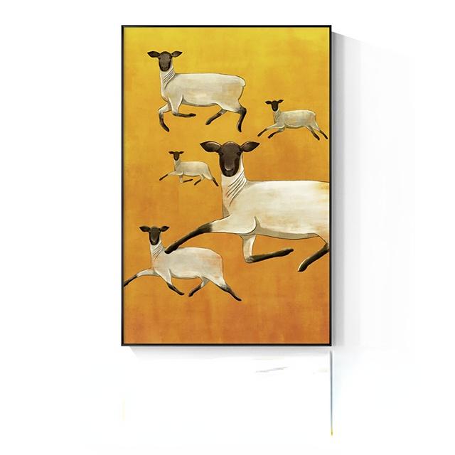 Modern Abstract Antelope Sheep Wall Art Canvas Painting Nordic Posters And Prints Wall Pictures For Living Room Home Decor