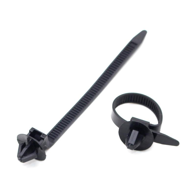 10/20PCS Car Nylon Black Cable Ties Push Mount Wire Harness Fastener Cable Clamp Clips Ties Management Car Wire Organizers