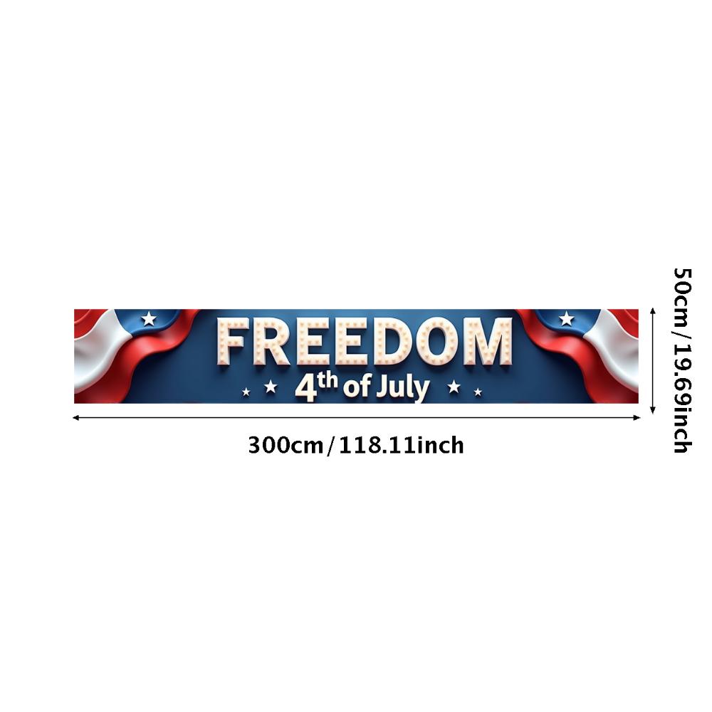 Outdoor Indoor Use Independence Day Banner Vibrant Colors 4th of July Banner Eye-Catching Weather Resistant