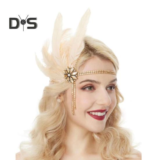 Sada šperků 20. léta Čelenka Rukavice Náušnice Set Třpytivé náušnice Pokrývka hlavy se sekvinami Korálky Doplňky pro hraní rolí