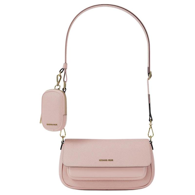 MICHAEL KORS Jet Set Travel Metal Logo Adjustable Strap Leather Crossbody Bag Small Women s Pink золотой