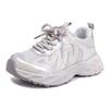 Kids' Silver Breathable Mesh Sneakers with Soft Soles - Lightweight Korean Style for Spring