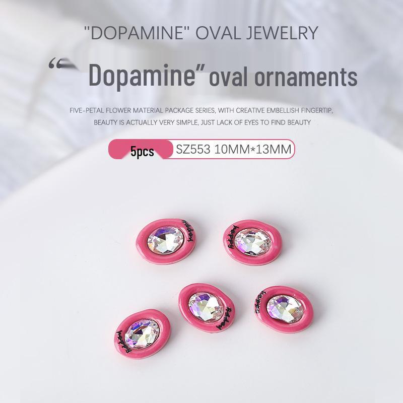 

Nail Art Jewelry: Colorful Oval Resin Rhinestones - 5pcs