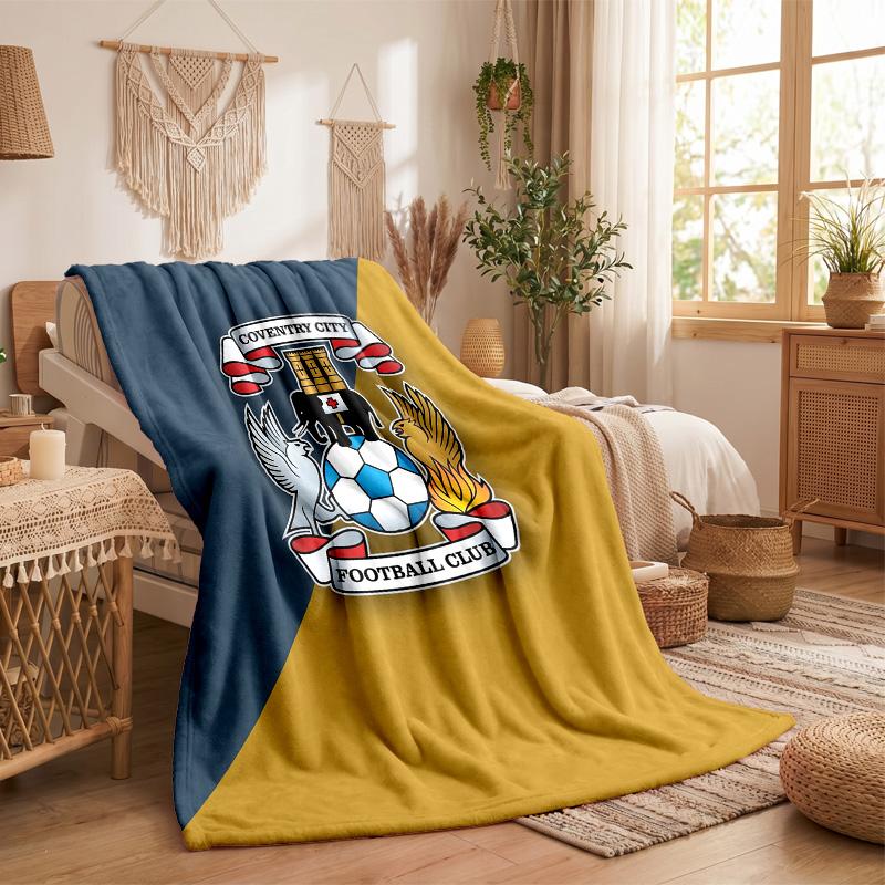 Coperta in Flanella con Stampa Coventry City Calcio Morbida Calda Coperta da Divano Letto per Casa Ufficio Camera da Letto
