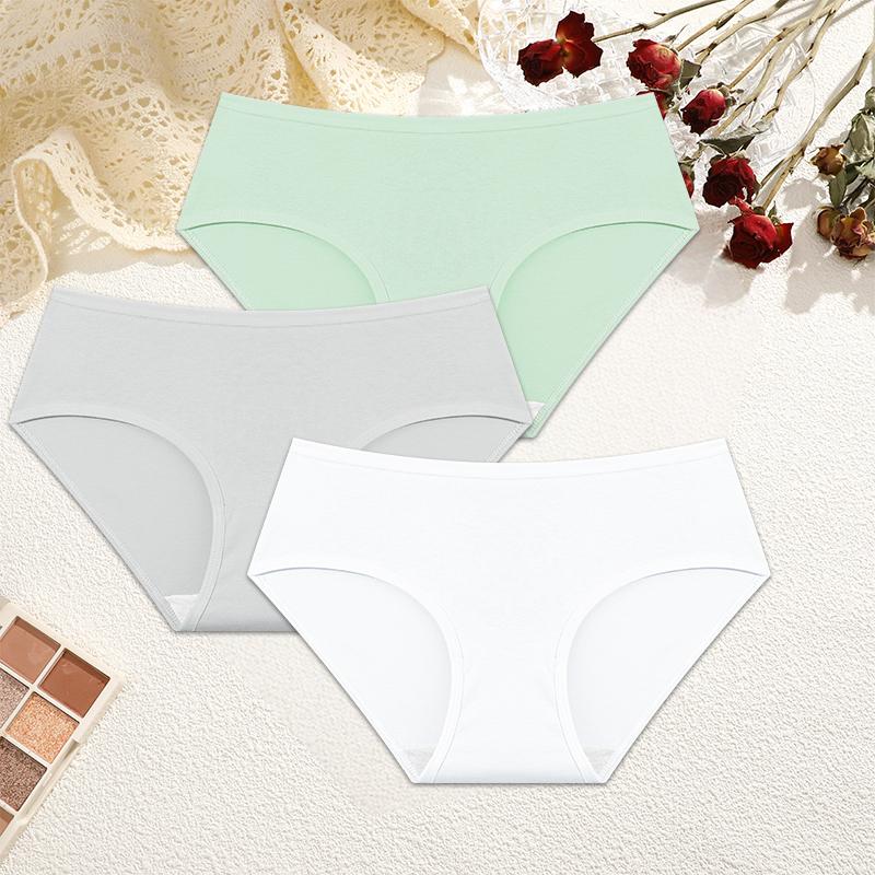 FINETOO 3stk bomullsundertøy for kvinner Truse Søte sexy truser Dame Sømløse underbukser Truse Intimates Dame Undertøy M-XL