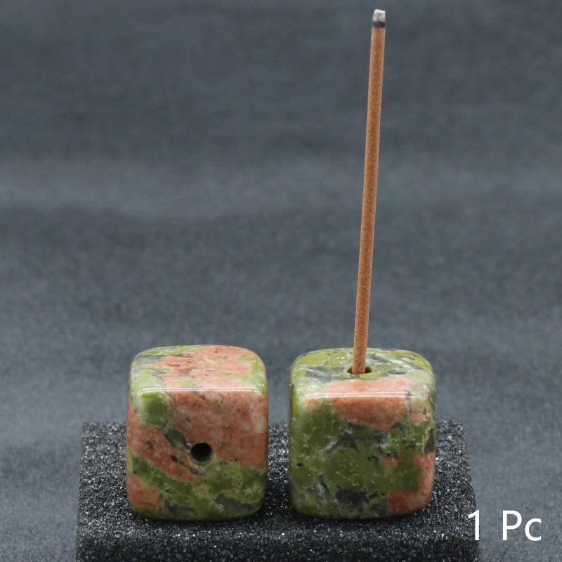 New Natural Crystal Incense Sticks Holder Coil Censer Burner Rock Quartz Stone Base Buddhist Indoor Altar Table Home Decoration