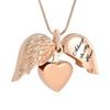 Everlasting Pet Ashes Necklace Heart Wing Design Cremation Jewelry For Keepsakes
