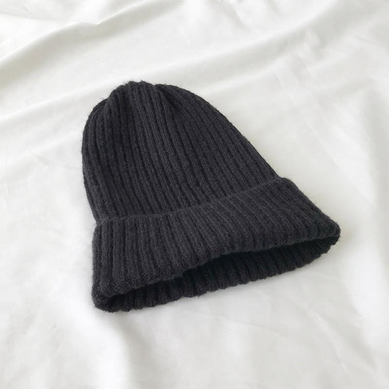 Warm Cotton Comfortable Knit Hat For Winter Versatile Colors Hightop Beanie
