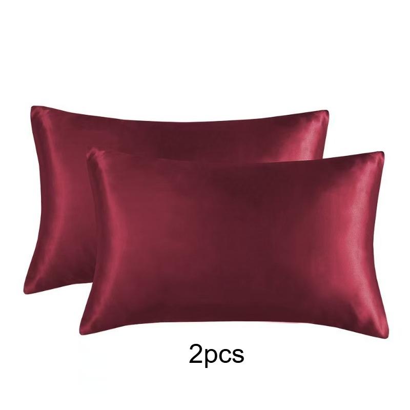 

Simulated Silk Pillow Case Real Silk Protect Hair Skin Pillowcase Ice Silk Texture Soft Skin Friendly Bedding Pillow Cases Cover 51x76cm бордовый