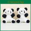 Endearing Curly Panda Plush Keychain Cozy Coral Fleece Stuffed Animal