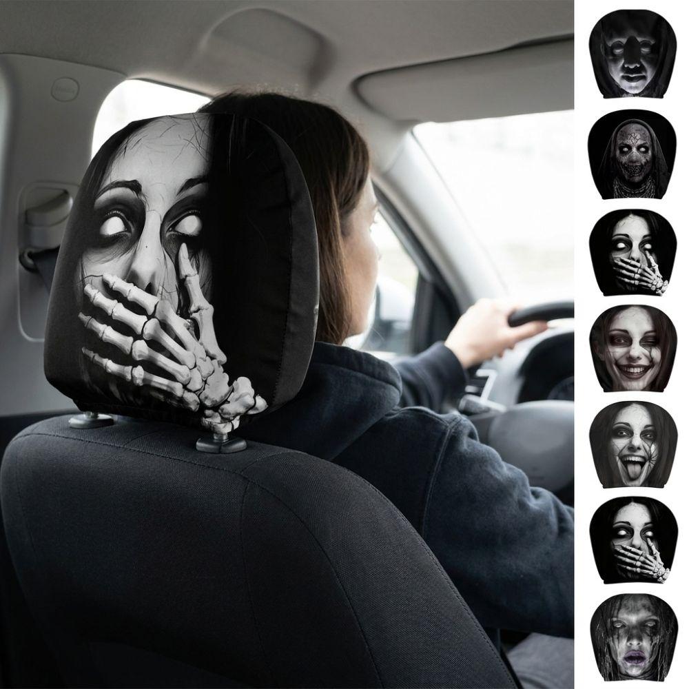 2 Stück Komfortable Halloween Auto Kopfstützenbezug Automobil Sitz Kopfstützenbezug Ganzjahresnutzung
