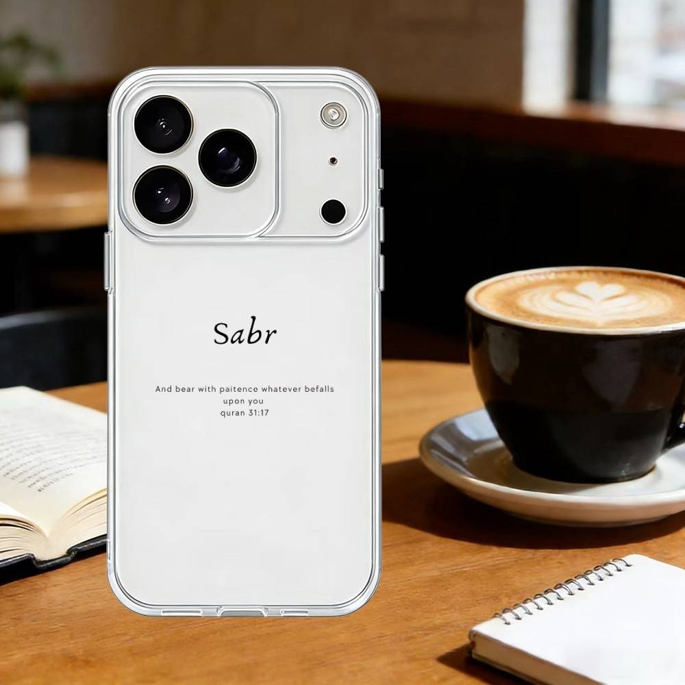 Patience Koran Sabr Islam Phone Case For iPhone 17 16 15 14 13 12 11 Mini Pro Max Plus Transparent Cover