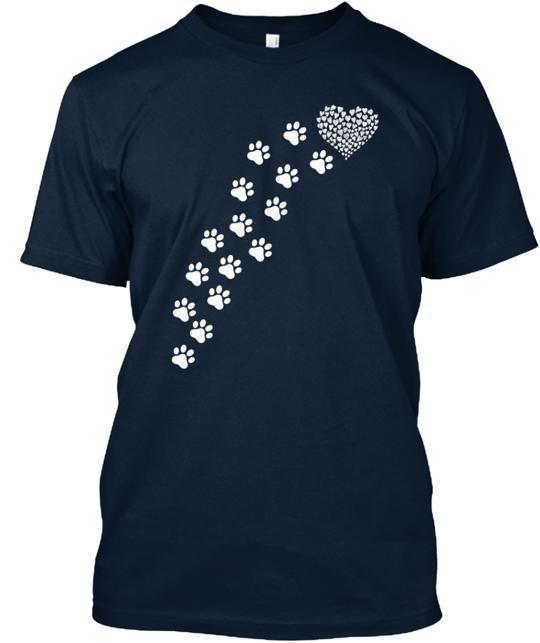 THE ROAD TO MY HEART PAW PRINTS T-Shirt Made in the USA Size S to 5XL Unisex T-Shirt M