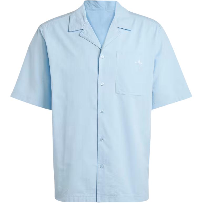 

adidas Originals Essentials Seersucker Short Sleeve Shirt Light Blue JD2457 M