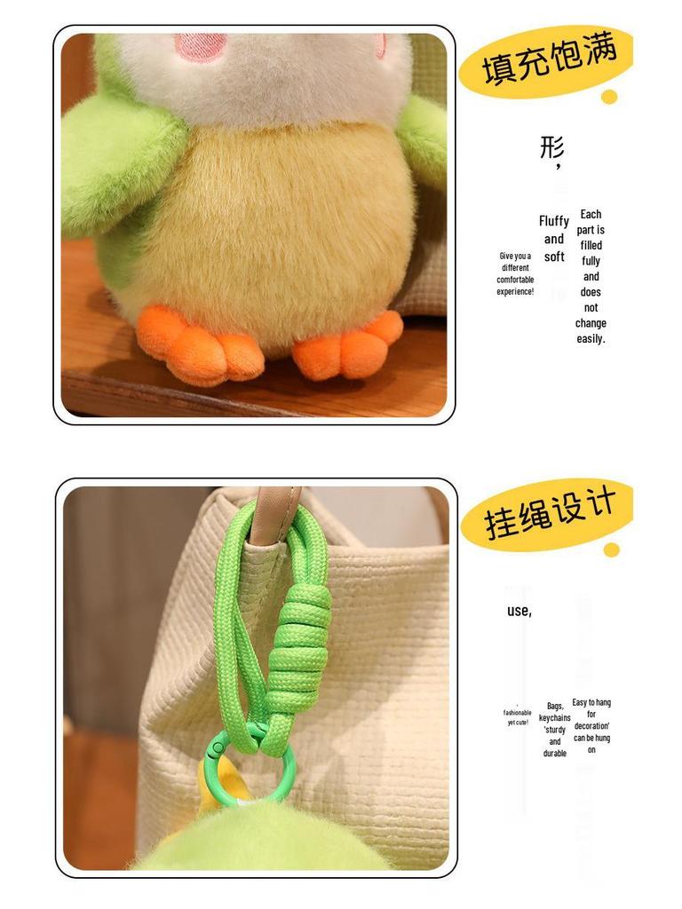 Jiujiu Cartoon Bird Plush Keychain: Parrot Doll Pendant for Kids' Bags