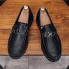 British Style One-pedal Lazy Shoes Men's Breathable Casual Loafers Fashion Soft-soled Beanie Shoes Casual Leather Shoes Men