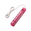 ELECOM Power Tap Lightning Guard Energy Saving Individual Switch 6 Ports 2m Color Style Pink T-PN04-2620PN
