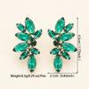 Cross Border New Grandmother Green Tree Leaf Shaped Earrings with Diamond Inlay Design, Retro Luxury Temperament Earrings