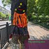 Halloween Orange Hair Witch Climbing Tree Pendant Realistic Witch Collision with Tree Scene Decor for Outdoor Halloween Displays