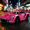2026 New Pink Sports Car Building Blocks DIY Model Set Boys Toy Vehicle Assembly Bricks Christmas Birthday Gift