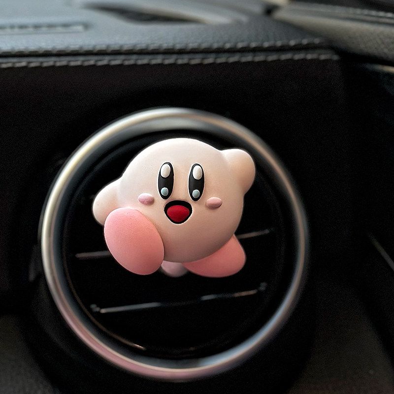 Kirby Car Air Vent Decoration Cute Car Fragrance Diffuser Ornament Car Interior Aroma Diffuser Stone Accessory Gift Happy Kirby Floral tone