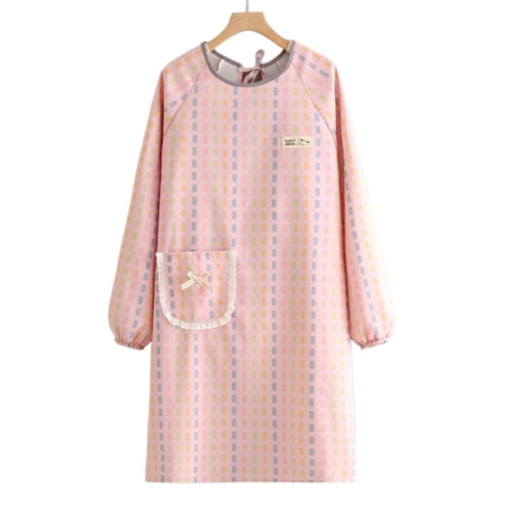 Breathable Long Sleeve Apron Protective Suspender Work Dress Cleaning Apron  Restaurant Use