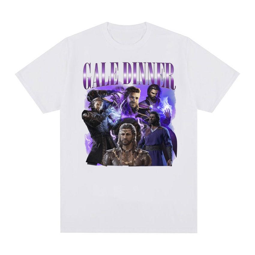 Limited Gale Dinner Baldurs Gate 3 Graphic T Shirts Men's Vintage Fashion Oversized Cotton Tops T-shirt Unisex Gothic Streetwear