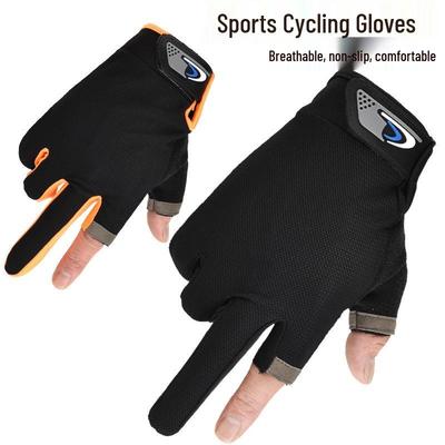 Herren Schnelltrocknende Zwei-Finger Rad- und Fahrhandschuhe für Sonnenschutz