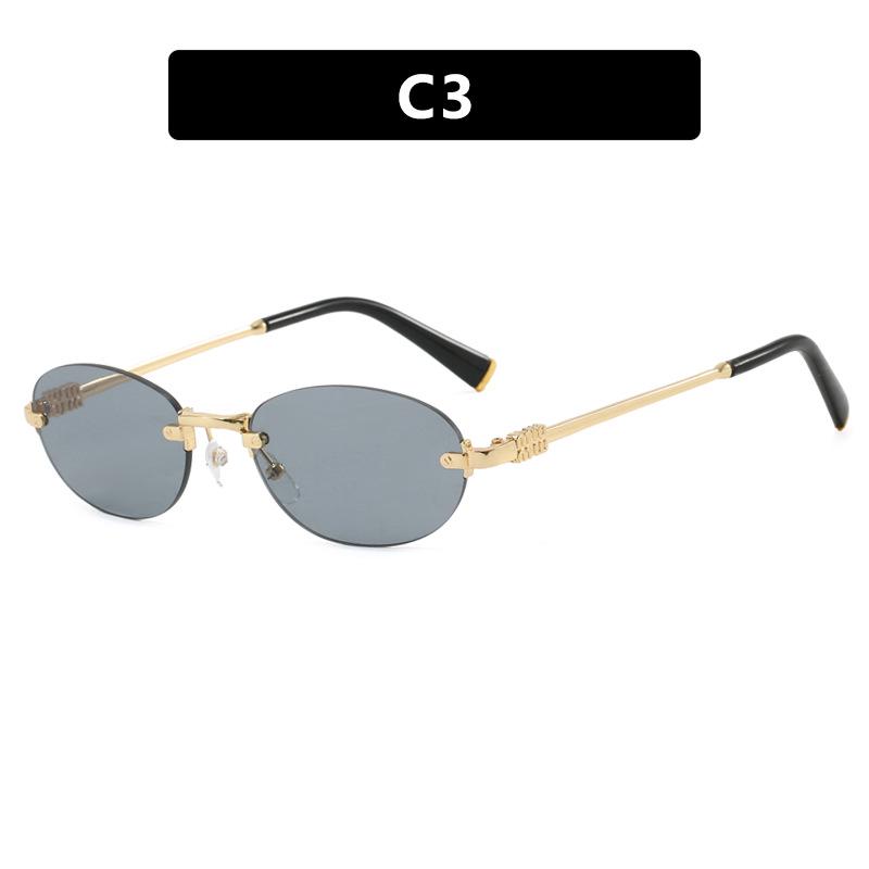 Retro Oval Frameless Sunglasses: 2025 Trendy European & American Style for a Chic Look