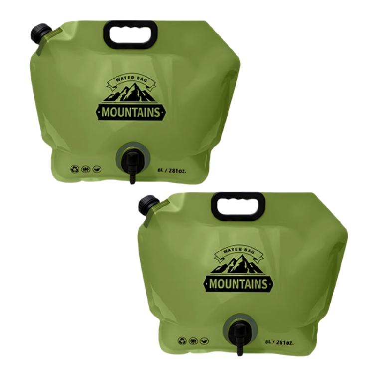

8L Camping Water Bag Portable Outdoor Travel Water Container with Faucet Drinking Water Bag Camping Accessories зелений