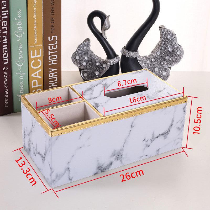 Jingyu tAcplum Leather Tissue Box with Golden Trim (3-Pack)