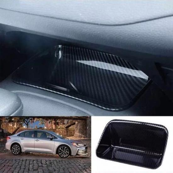 Carbon fiber look Inner Console Central Storage Box Trim For Toyota Corolla