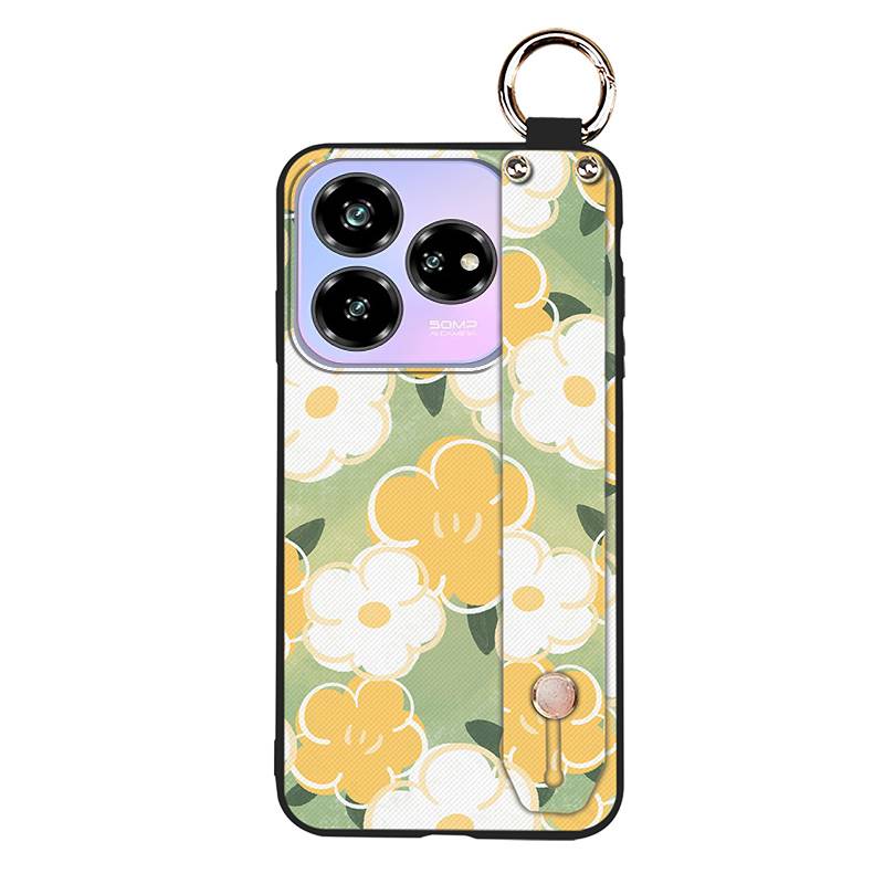 Waterproof Dirt-resistant Phone Case For ZTE Blade V60 Design/Axon 60 Lite Anti-knock Flower Wristband Soft case Lanyard