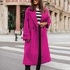 Cappotto da donna autunno inverno bavero sciolto stile lungo tinta unita cardigan spesso caldo tasche antivento doppi bottoni manica lunga soprabito da donna