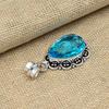 Blue Topaz 925 Sterling Silver Handmade Gemstone Pendant Jewelry Christmas Gift