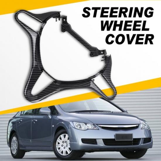 For 06-11 Honda Civic 8th FD2 Carbon Fiber Steering Wheel Cover Accessories EOA