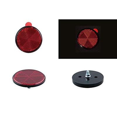 JET INOUE Reflector, Round, 2.4 In (60 Mm) with E Mark, Screw Fixing Type, Red, Black Base