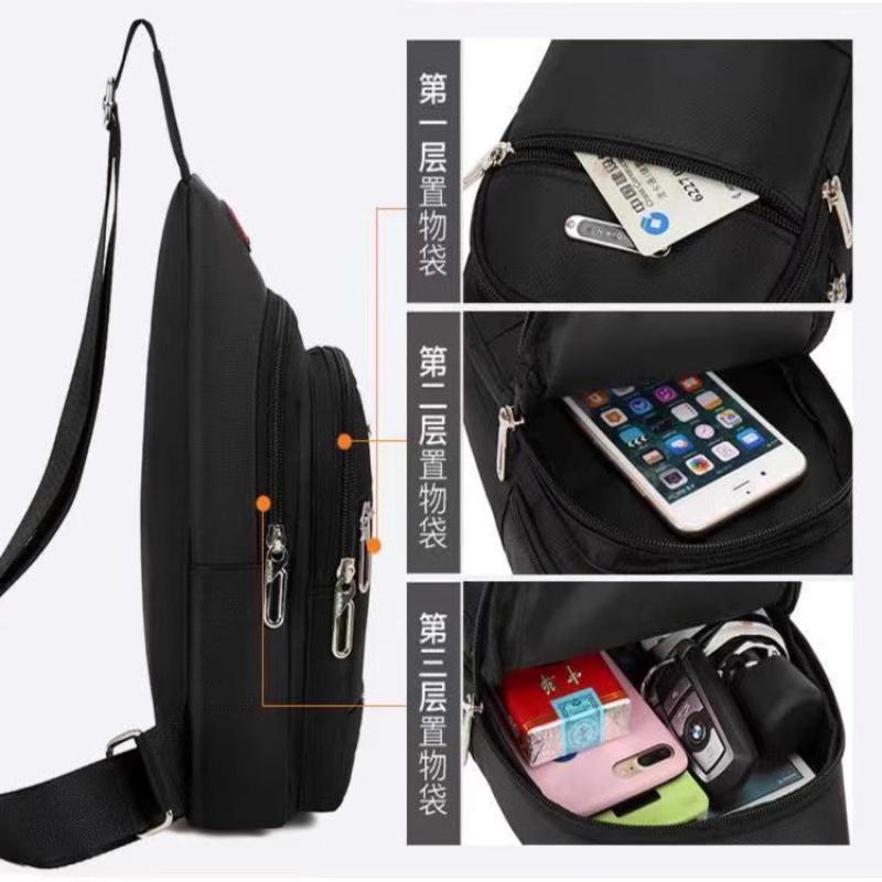 2024 New Waterproof And Wear-Resistant Men'S Trendy Chest Bag Single Shoulder Crossbody Bag Men'S Chest Casual Backpack