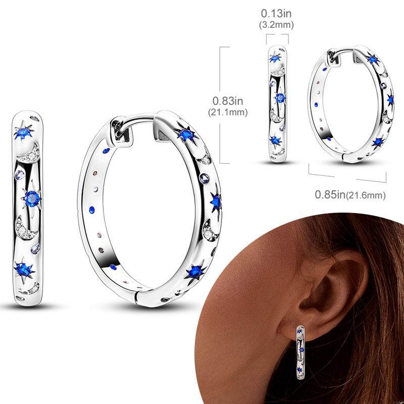 Women Earring 925 Silver Hoop Earrings Love Heart Butterfly Drop Earring Stud For Women Girls Party Jewelry Gifts