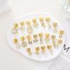 Gold Color Heart Lips Bow Knot Rose Swan Fishbone Pendant Charm Links Fit 9mm Stainless Steel Bracelet DIY Making Men Women Gift